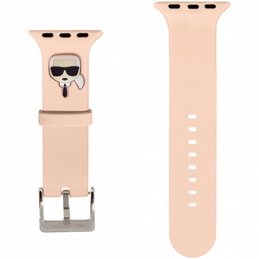 Ремешок CG Mobile Karl Lagerfeld Head Silicone для Apple Watch 38/40/41 мм розовый (KLAWMSLKP)