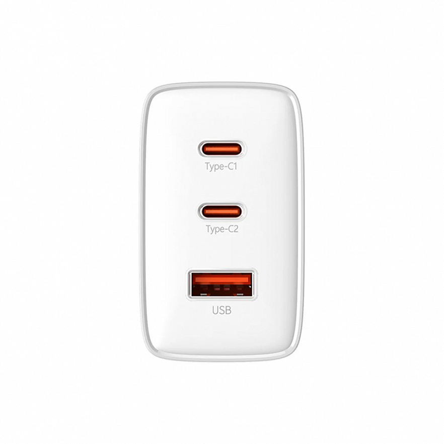Сетевое зарядное устройство Baseus Cube Pro 3 Ports Fast Charger USB + 2 x USB-C 65W белое (P10152301213-00)