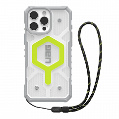 Чехол + шнурок UAG Pathfinder Clear с MAGSAFE для iPhone 16 Pro Max 6.9" неон (Active Neon)