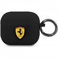 Чехол CG Mobile Ferrari Silicone case with ring с карабином для Airpods 3 чёрный
