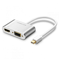 Переходник Ugreen MD115 Mini DisplayPort - HDMI to VGA Converter (4K) серебристый