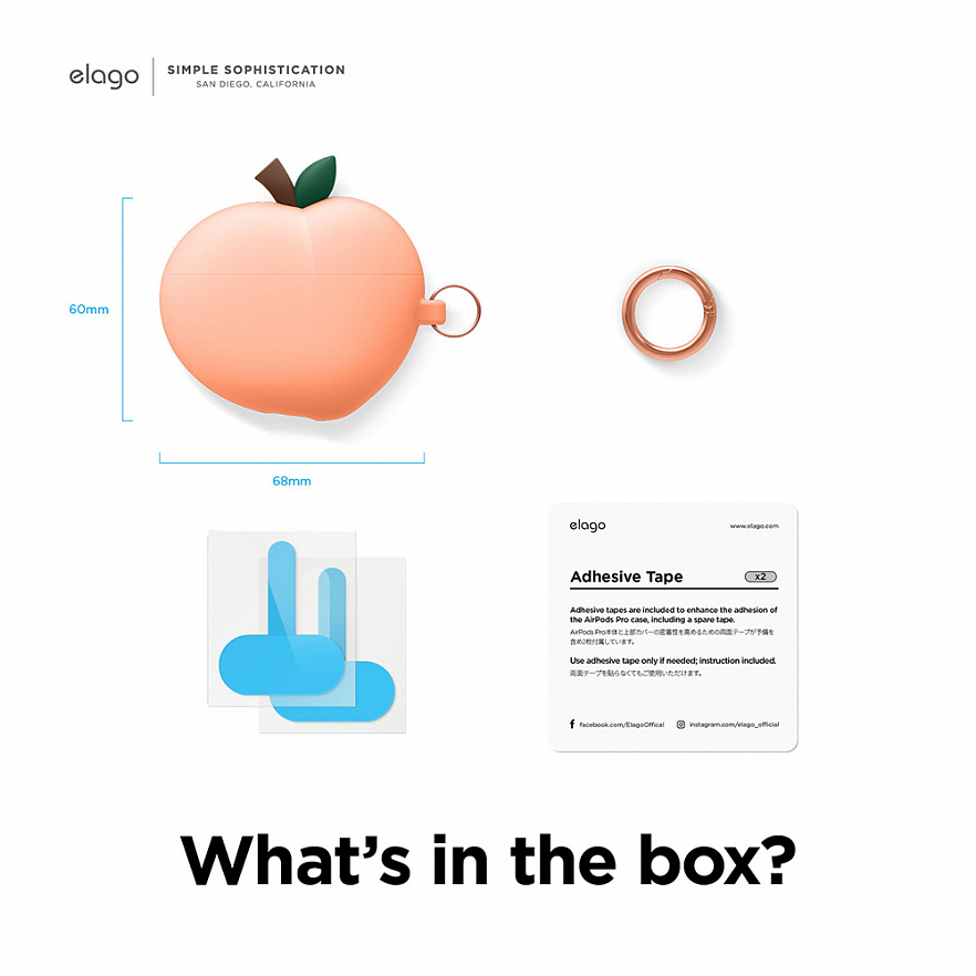 Чехол Elago Peach Case для AirPods 3 персиковый (Peach)