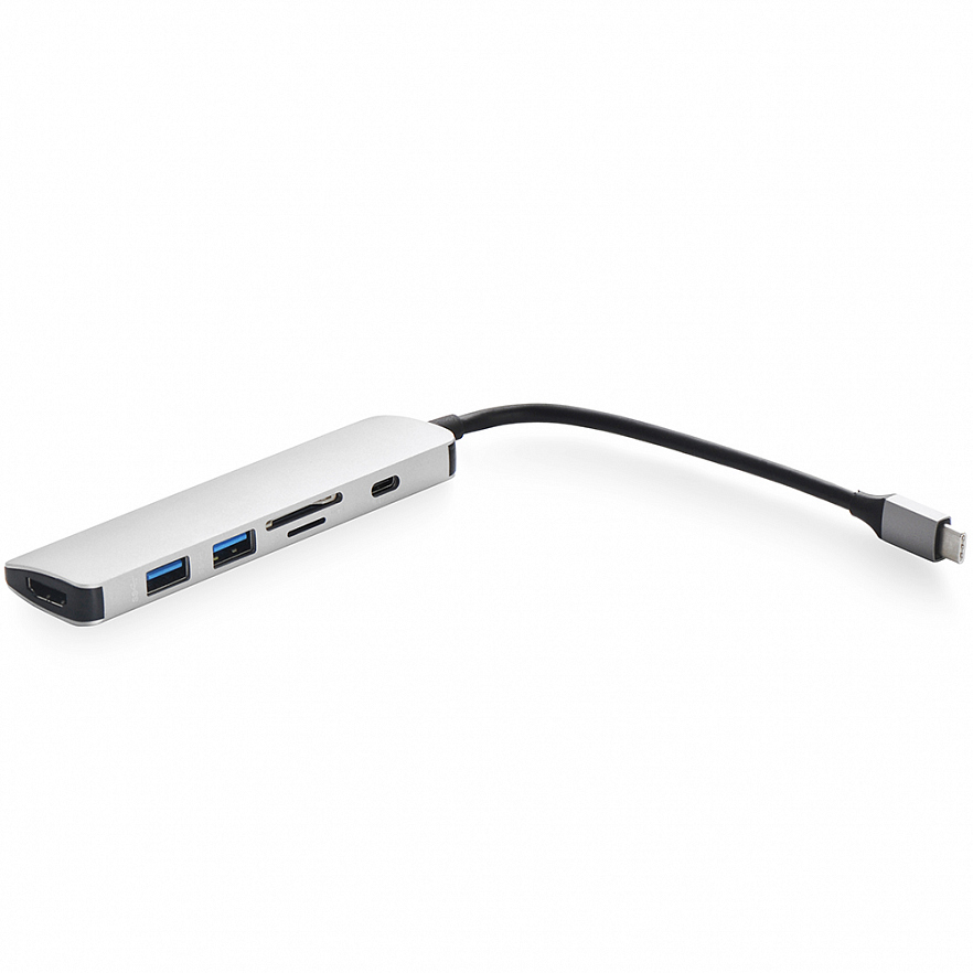 Мульти хаб Expander USB-C to HDMI 4K / 2 x USB / USB-C /  SD / microSD серебристый