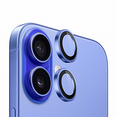 Защитное стекло на камеру BlueO Camera Lens для iPhone 16/16+ синие