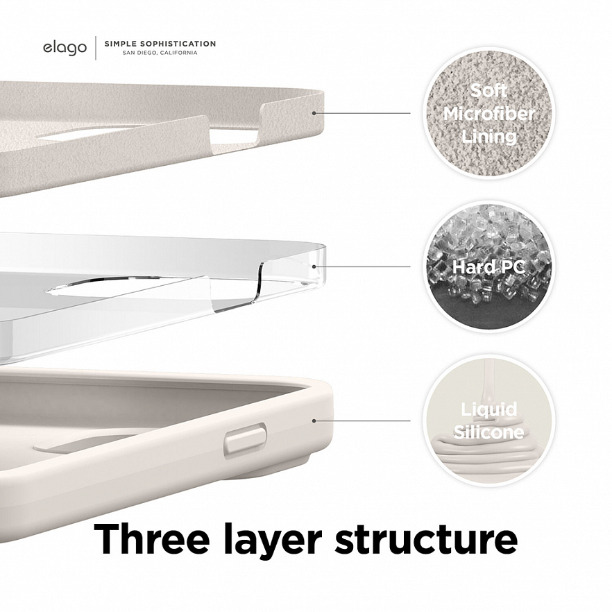 Чехол Elago Soft Silicone Case для iPhone 13 бежевый (Stone)