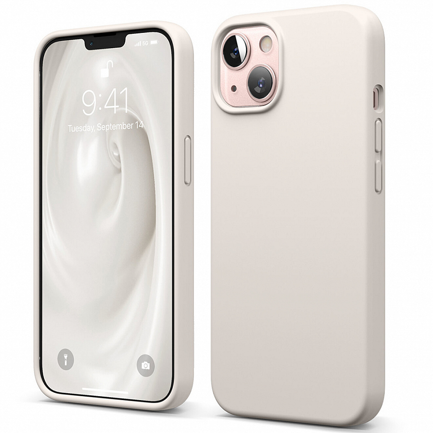 Чехол Elago Soft Silicone Case для iPhone 13 бежевый (Stone)
