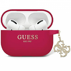 Чехол CG Mobile Guess для Airpods Pro 2 Liquid silicone with Big 4G charm Magenta - Пурпурный