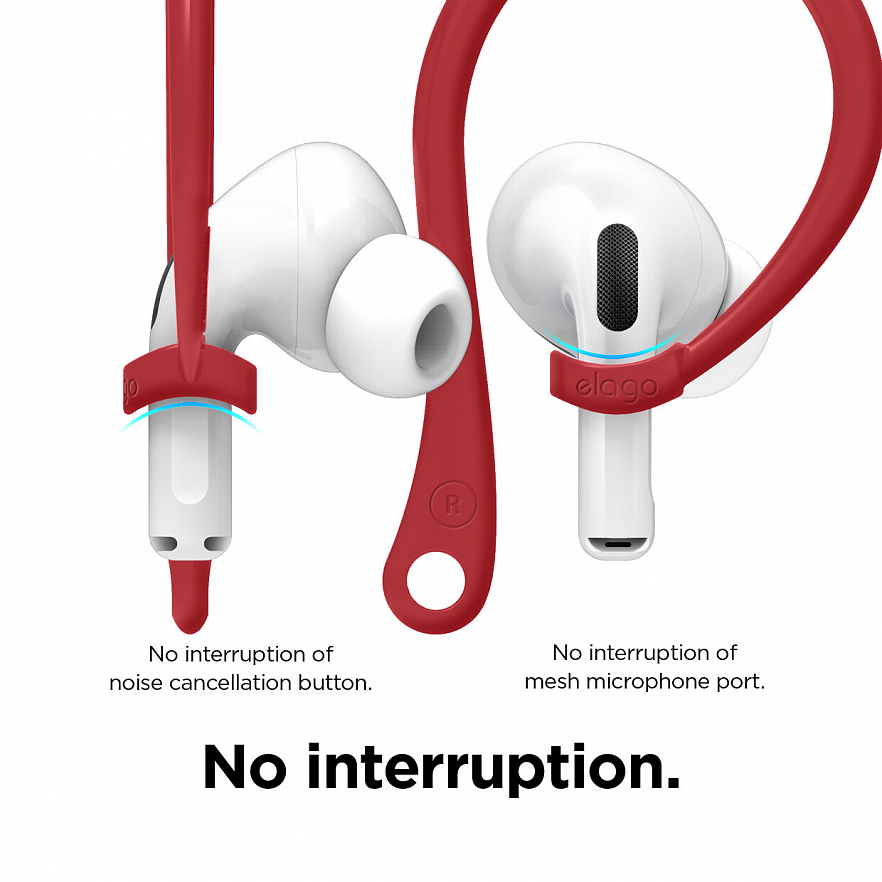 Крепления Elago EarHook для AirPods (все модели) Красные (Red)