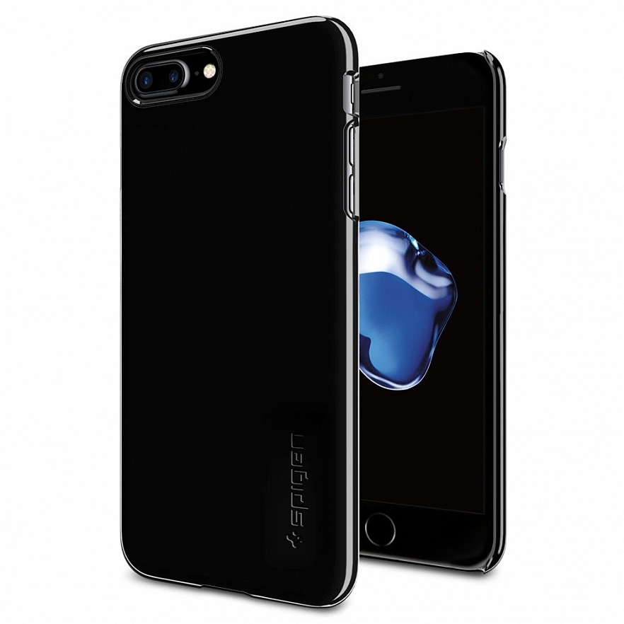Чехол Spigen Thin Fit для iPhone 7 и 8 Plus (Айфон 7 Плюс) ультрачёрный (043CS20854)