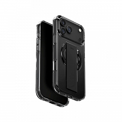 Чехол Uniq Heldro для iPhone 17 Pro с MagSafe темно-прозрачный