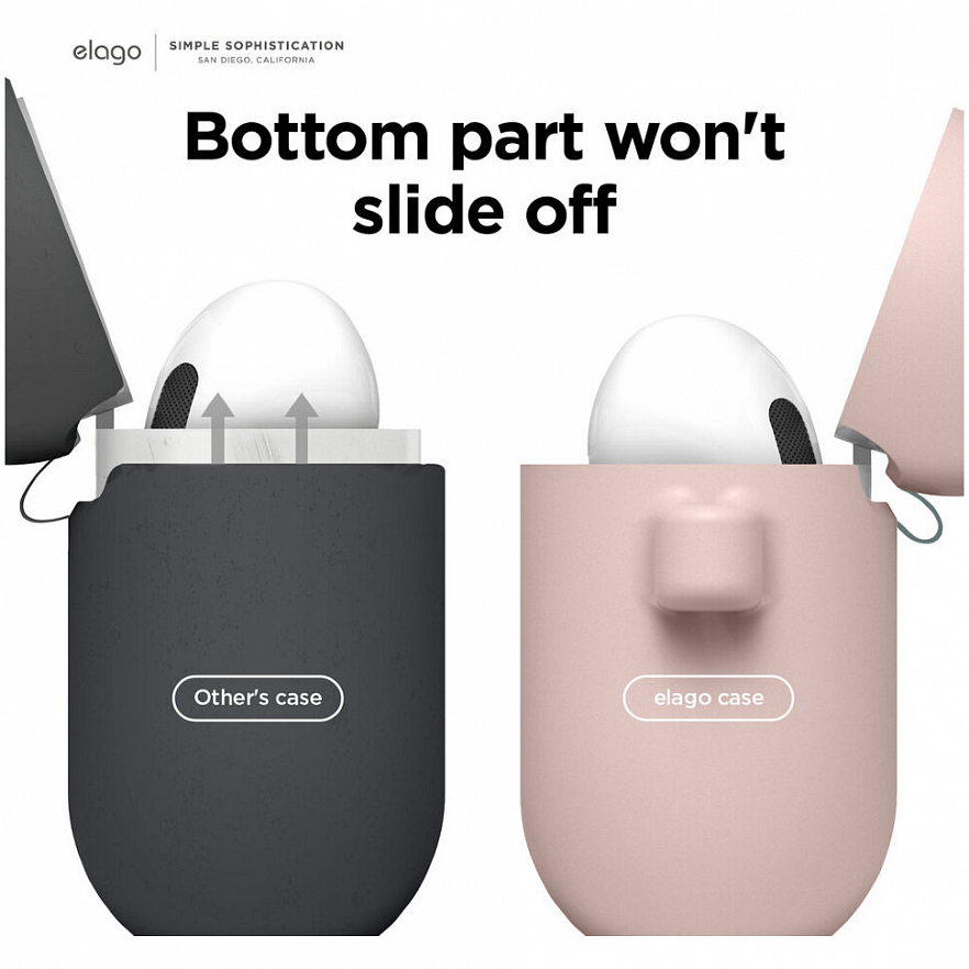 Чехол Elago Silicone Hang Case для AirPods 3 розовый песок (Sand Pink)