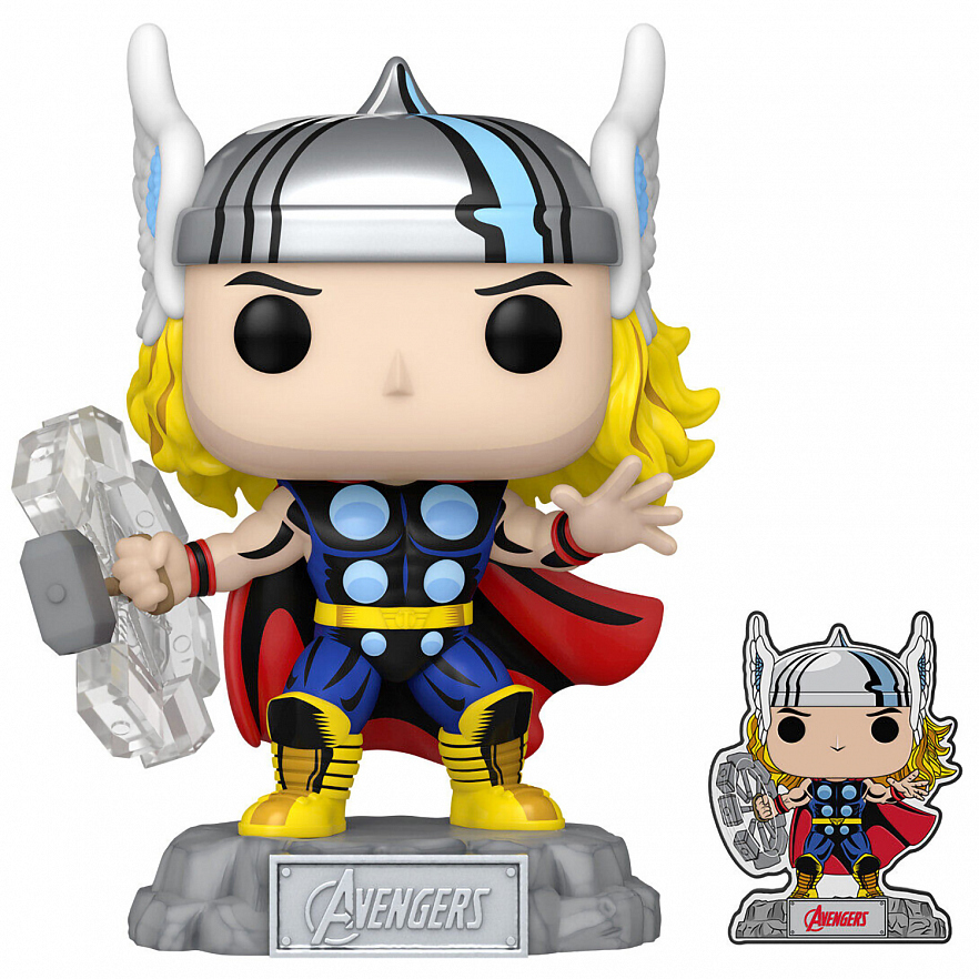 Коллекционная фигуркаFunko POP! Bobble Marvel Avengers 60th Comic Thor w/Pin (Exc) (1190) 69061