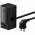 Сетевое зарядное устройство Baseus PowerCombo Digital PowerStrip 65W чёрное (PSLR000301)