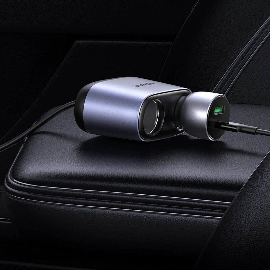 Автомобильное зарядное устройство Ugreen CD252 Car Charger с разъемами USB-A / USB-C и разъемами для прикуривателя (30886)
