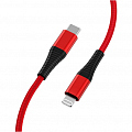 Кабель TFN 8pin (Lightning MFI) USB-TypeC нейлон (1 метр) красный