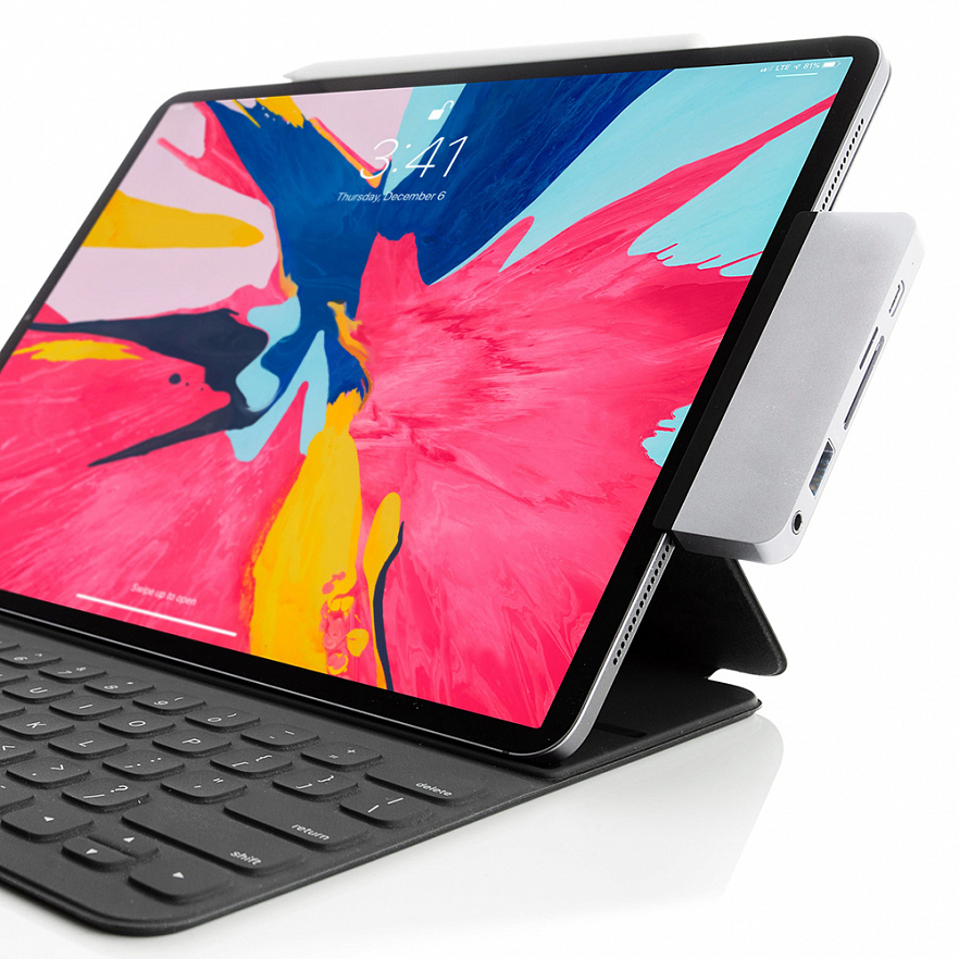 USB-хаб HyperDrive 6-in-1 USB-C Hub для iPad Pro / iPad Air / iPad mini серебристый (HD319B-SILVER)
