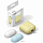 Чехол Elago Silicone Duo Case для AirPods жёлтый (белая/голубая Pastel Blue крышки)