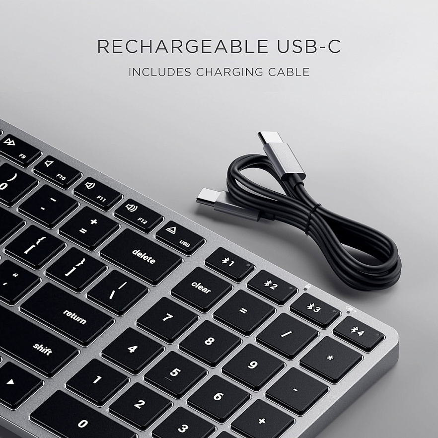 Клавиатура беспроводная Satechi Slim X2 Bluetooth - русская - серый космос