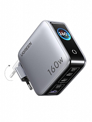 Зарядка UGREEN X774 (65637B) 160W - GaN (4хUSB-C и USB-A) с дисплеем и кабелем