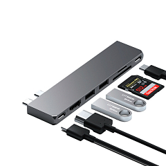 Адаптер Satechi USB-C Pro Hub Slim серый космос