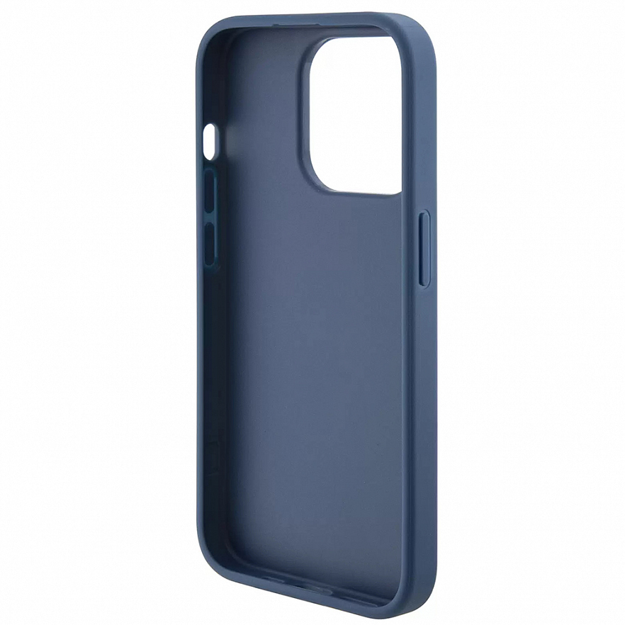 Чехол CG Mobile Guess Grip Stand PU 4G Triangle Diamond Metal Logo для iPhone 15 Pro синий