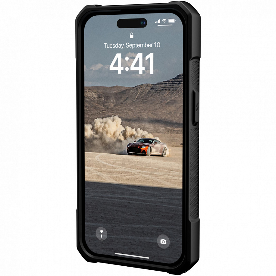 Чехол Uag Monarch для iPhone 14 Pro чёрный карбон (Carbon Fiber)