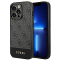 Чехол CG Mobile Guess 4G Stripe Metal Logo Hard для iPhone 14 Pro Max серый