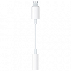 Переходник на наушники Apple Lightning to Headphone mini Jack 3.5 mm (AUX) белый