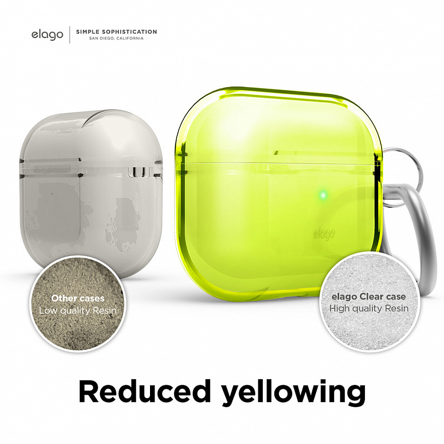 Чехол Elago Clear Case для AirPods 3 жёлтый (Neon Yellow)