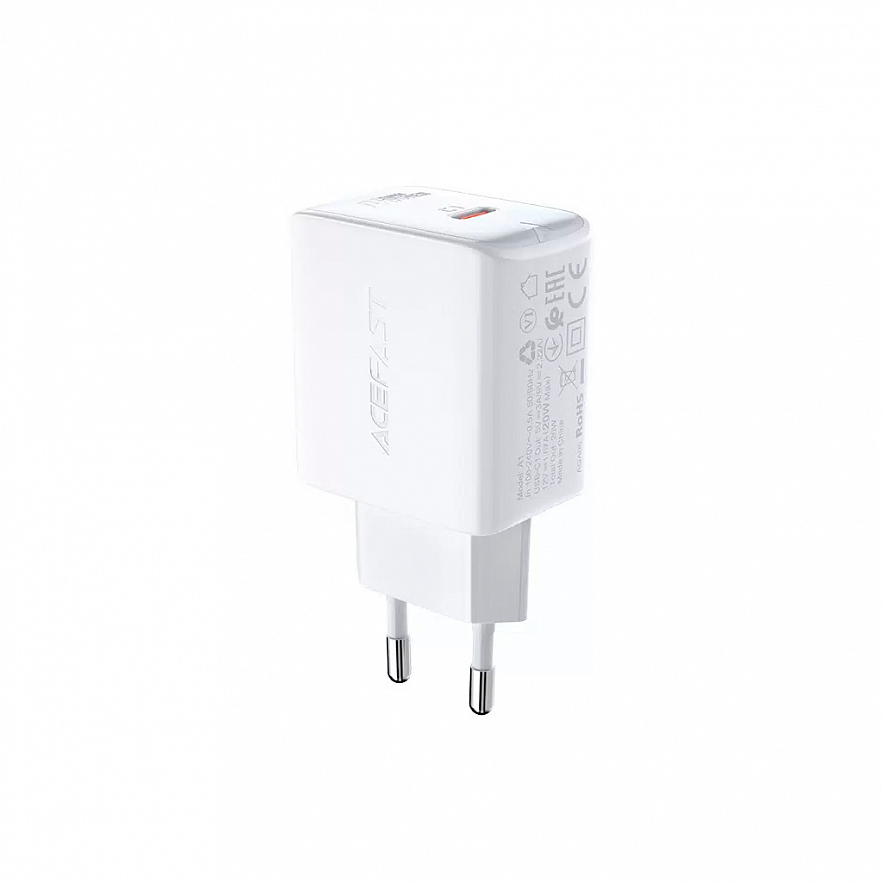 Сетевое зарядное устройство Acefast A1 PD20W USB-C Charger белое (AF-A1-WH) 