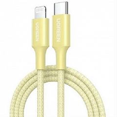Кабель Ugreen US532 Lightning to USB-C PD Charging Cable (1 метр) жёлтый (90492) 
