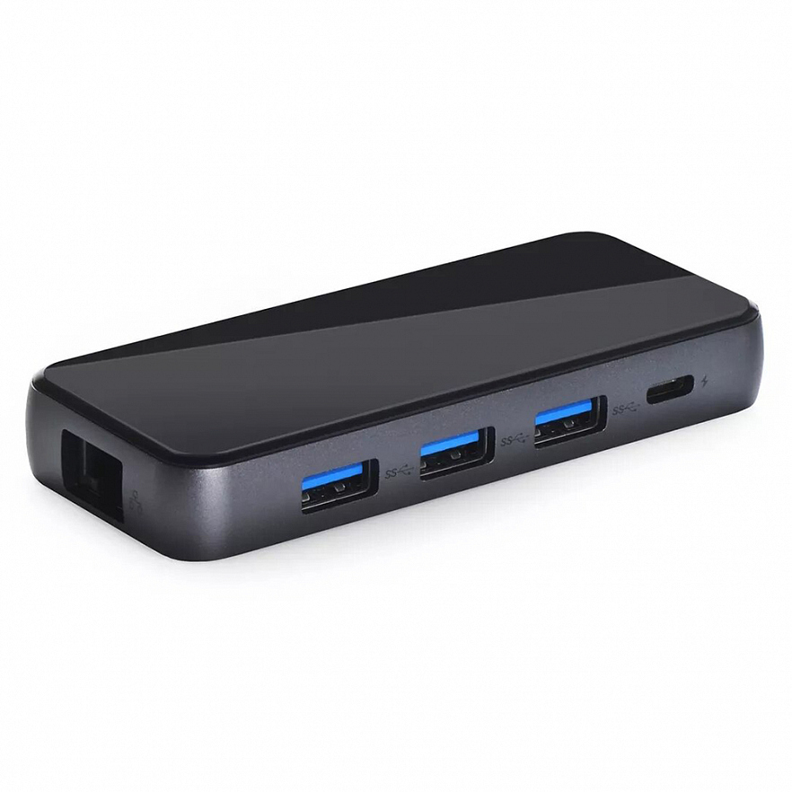 Мульти хаб iNeez HUB 8-in-1 USB-C to 3 x USB 3.0 / USB Type-C / Gigabit Ethernet / HDMI / SD / microSD чёрный