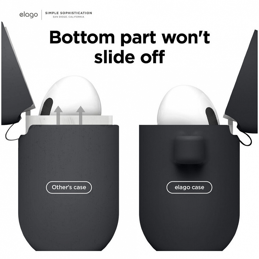 Чехол Elago Silicone Hang Case для AirPods 3 чёрный (Black)