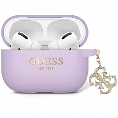 Чехол CG Mobile Guess для Airpods Pro 2 Liquid silicone with Big 4G charm Purple - Фиолетовый