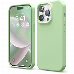 Elago для iPhone 14 Pro чехол Soft silicone (Liquid) Pastel Green