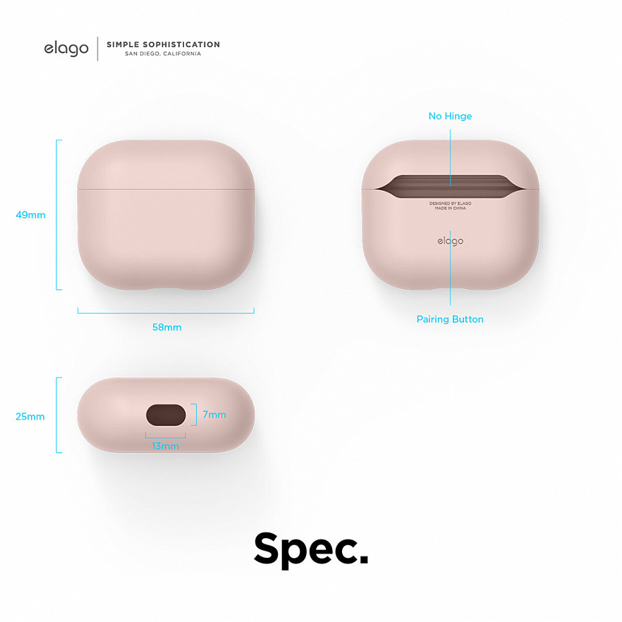 Чехол Elago Liquid Hybrid Basic Case для AirPods 3 розовый (Lovely Pink) 