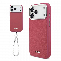 Чехол с ремешком DKNY Horizon Metal для iPhone 17 Pro Max с MagSafe розовый