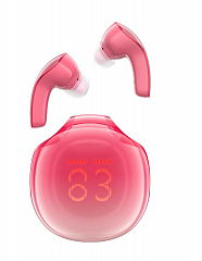 Беспроводные наушники ACEFAST T9 Crystal color (Air) bluetooth earbuds красное помело