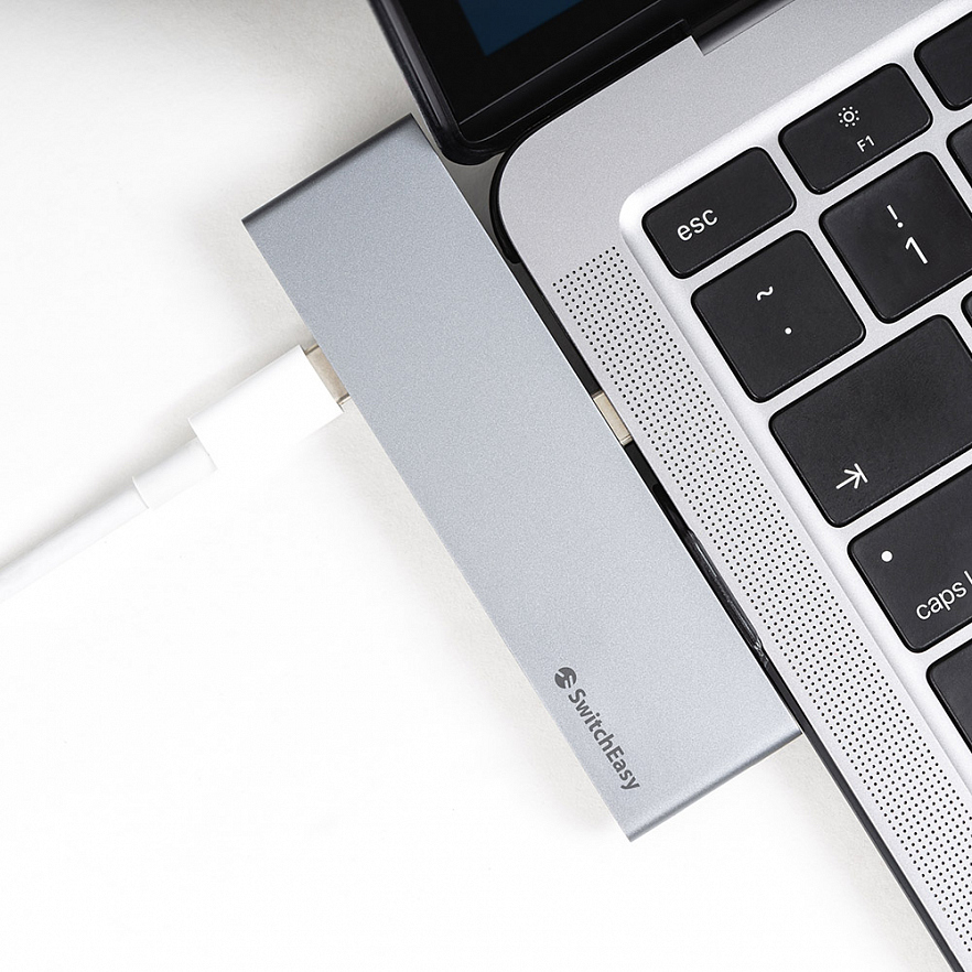 Хаб SwitchEasy SwitchDrive 6 in 1 USB-C Cable HUB USB Type-C / mini jack 3.5 мм / MicroSD / SD / USB / HDMI серый космос (GS-109-229-253-101)
