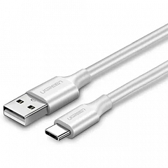 Кабель Ugreen US287 USB-A 2.0 to USB-C Cable Nickel Plating (1,5 метра) белый (60122)