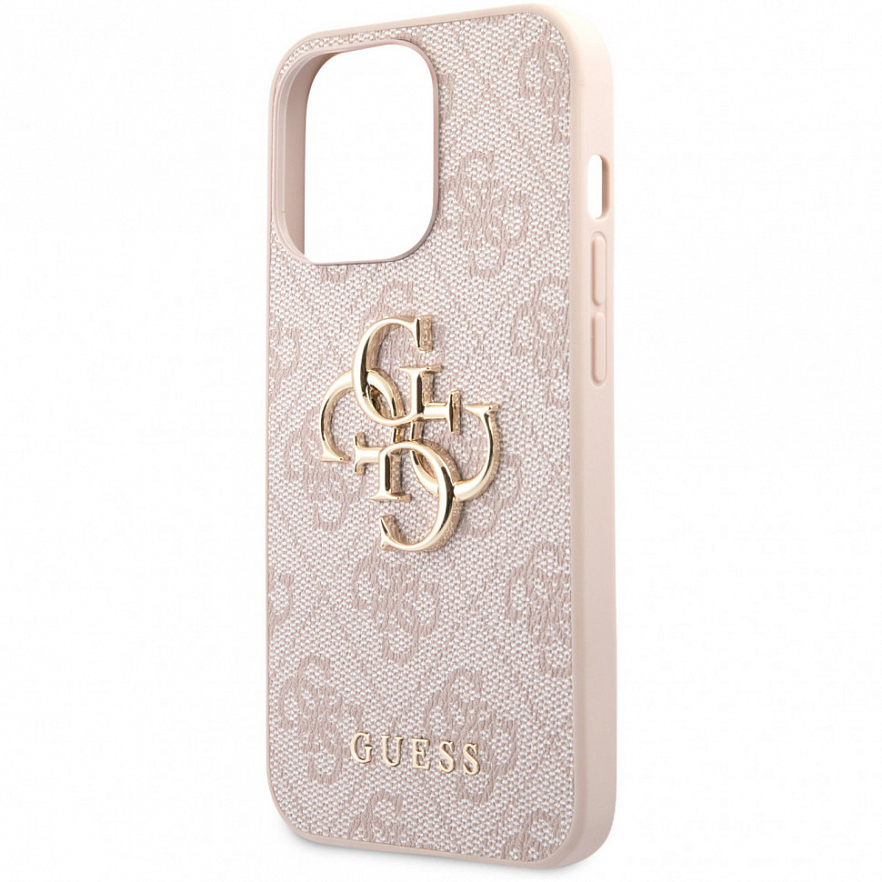 Чехол Guess PU 4G Big Metal Logo Hard для iPhone 13 Pro розовый (GUHCP13L4GMGPI)