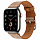 Умные часы Apple Watch Series 10 Hermes 42 мм, клетчатый ремешок из плетеного нейлона золотой с белым