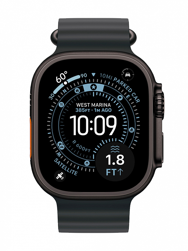 Часы Apple Watch Ultra 3 Black 49 мм Ocean Band черный ремешок