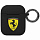 Чехол Ferrari Silicone case with ring с карабином для Airpods 1/2 чёрный
