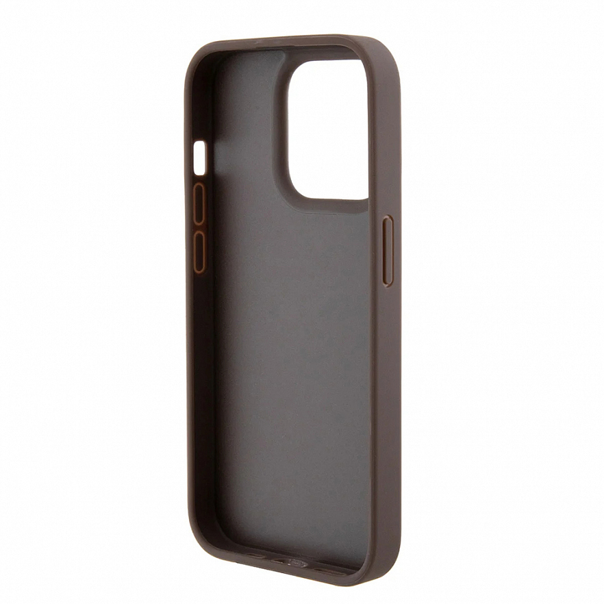 Чехол CG Mobile Guess PU 4G + Ring Hard для iPhone 15 Pro коричневый