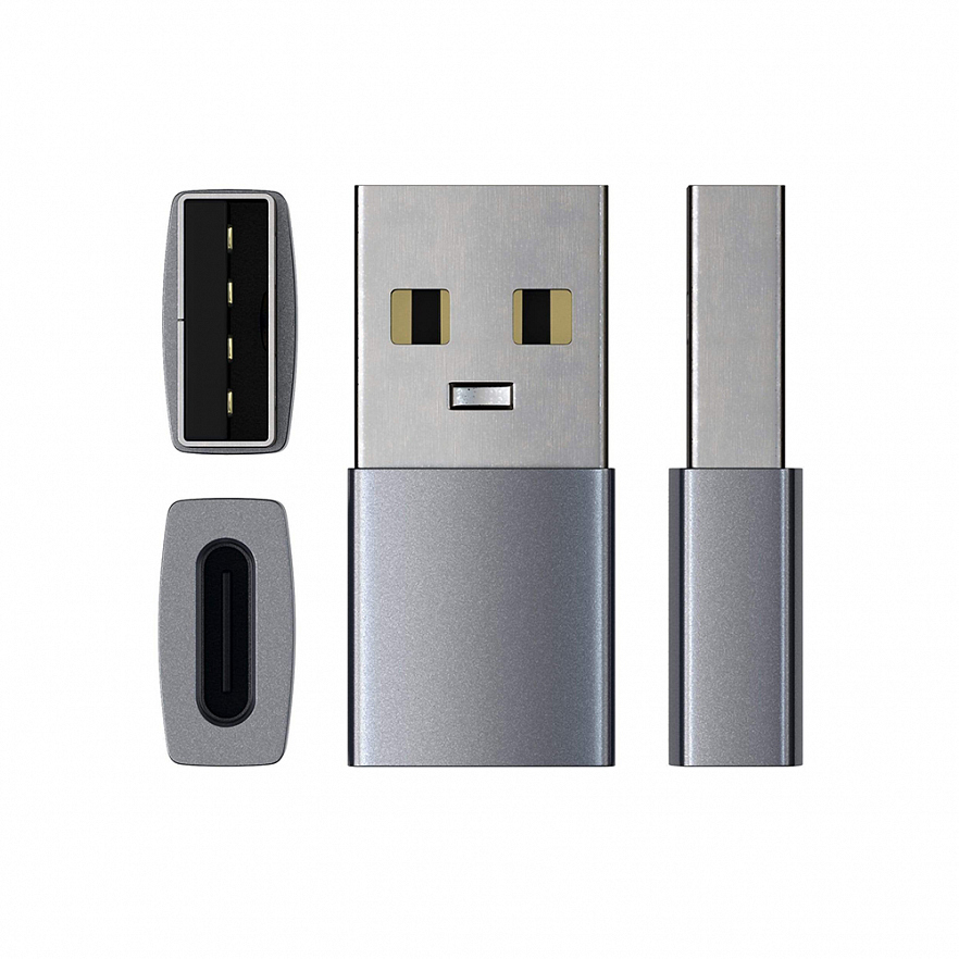 Адаптер Satechi Type-A to Type-C Adapter серый космос (ST-TAUCM)