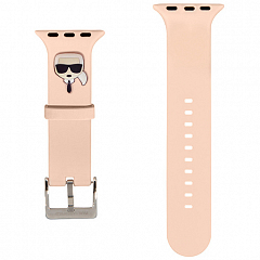 Ремешок CG Mobile Lagerfeld Silicone Karl Head для Apple Watch 42/44/45 мм розовый