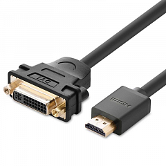 Кабель UGREEN 20136 (20136) HDMI Male to DVI Female Adapter Cable 22 cm - Black