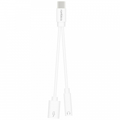 Переходник Rombica Type-C Adapter 3.5C Type-C Male to Type-C Female / 3.5 mm белый (TC-00110)