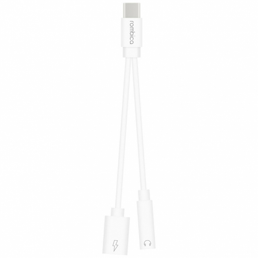 Переходник Rombica Type-C Adapter 3.5C Type-C Male to Type-C Female / 3.5 mm белый (TC-00110)